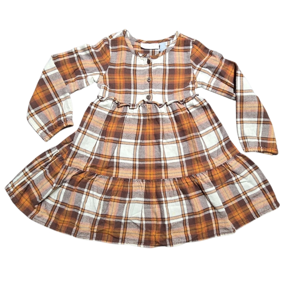 The Children's Place Brown and Cream Plaid Dress